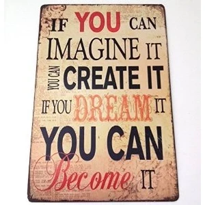 Image of Harrington Marley Retro Metal Wall Sign Tin Plaque Vintage Shabby Chic Inspirational Lounge Life