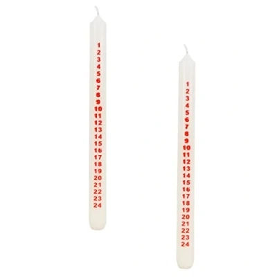 Image of Christmas Concepts® Pack of 2 25cm Advent Candle Traditional Countdown to (Ivory)