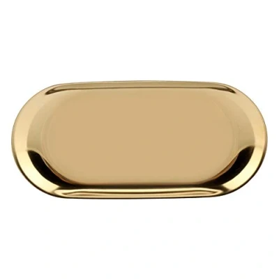 Image of Fdit Nordic Style Storage Tray Cosmetics Jewelry Stainless Steel Cake Plate for Home Kitchen(Golden S)