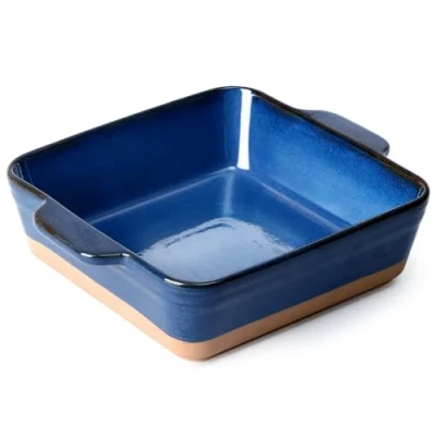 Image of 2L Ceramic Square Baking Dish Oven Safe, 22cm Casserole with Handles, Stoneware Dish, Bakeware, Porcelain Lasagna Pans