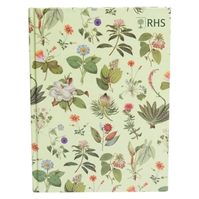 Image of RHS The Royal Horticultural Society 160 Page Hardbound Sketchbook (110gsm), Floral Pattern, A5, Multicoloured, For Sketching, Drawing, Scrapbooking, Notes, Ideas, Painting, Acrylic, Watercolour