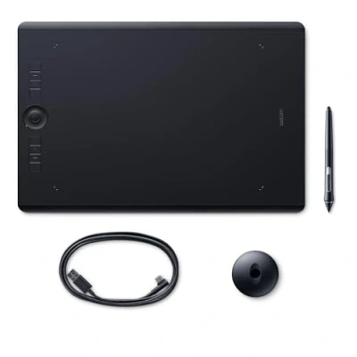 Image of Wacom Intuos Pro L Black with Bluetooth Drawing Tablet Pen, Stylus Battery free &amp; Pressure sensitive, Compatible Windows Mac, Perfect for Drawing, Professional Graphics Design