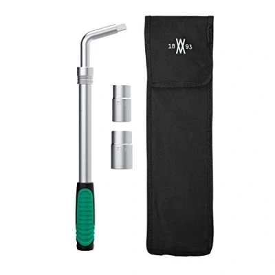 Image of Telescopic Wheel nut Wrench Set 4 pcs. with 17/19mm and 21/23mm Inserts extendable tire I 0.5 inch Drive incl. Storage Bag from WIESEMANN 1893 80249
