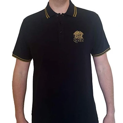 Image of Queen &#039;Crest Logo&#039; (Black) Polo Shirt (xx Large)
