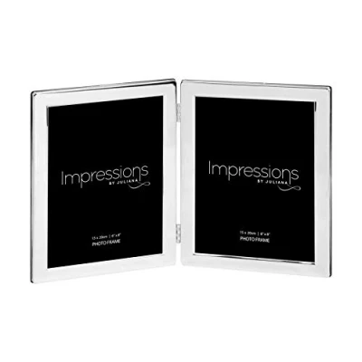 Image of Personalised Double 6x8&quot; Silver Plated Photo Frame by Juliana