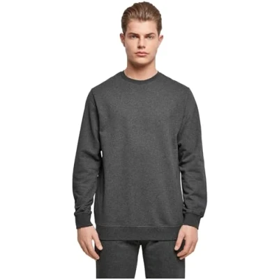 Image of Build Your Brand Men&#039;s Bb003 basic Crewneck Sweatshirt, Charcoal, S