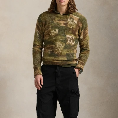 Image of Polo Ralph Lauren LONG Sleeve Jumper, Men&#039;s, Size: XL, Olive combo