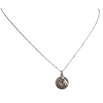 Image of 925 Sterling Silver Saint Antony Medal with Chain (17.7)