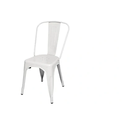 Image of Bolero Bistro Steel Side Chair White (Pack 4)