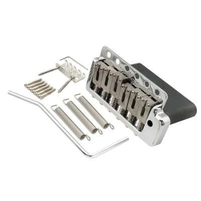 Image of Wilkinson WVPC SB 54mm Stainless Steel Saddles 6 Hole Guitar Tremolo Bridge with Full Solid Block for Import Strat and Japan Strat, Chrome