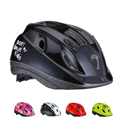 Image of BBB Cycling Youth Bike Helmet for Kids 1,5 6 years Boys and Girls Mountainbike Road Skateboard Inline Skating Scooter Glossy Black S 48 54 cm Boogy BHE 37