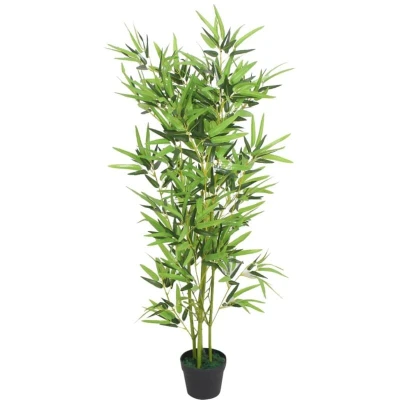 Image of vidaXL Artificial Bamboo Plant with Pot 120 cm Green