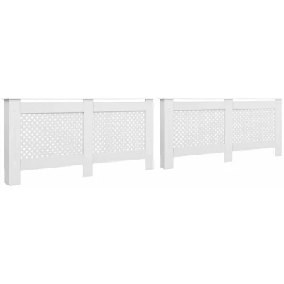 Image of vidaXL Radiator Covers 2 pcs White 152x19x81.5 cm MDF