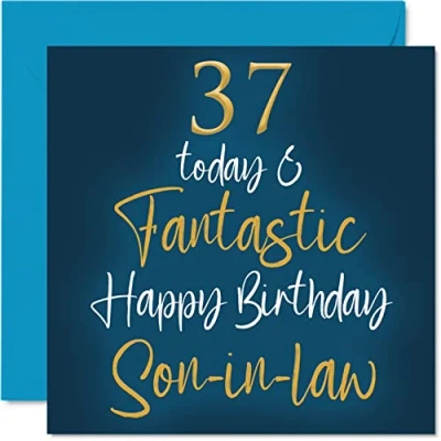 Image of Fantastic 37th Birthday Cards for Son in law 37 Today &amp; Happy Card from laws, Gifts, 145mm x Greeting Gift