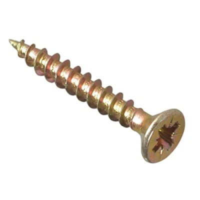 Image of ForgeFix Multi Purpose Single Thread Screws 3.0 x 25mm Zinc Yellow Passivated Box 200
