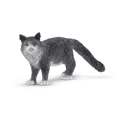 Image of SCHLEICH 13893 Maine Coon cat Farm World Toy Figurine for children aged 3 8 Years
