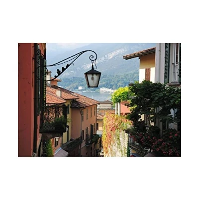 Image of Wee Blue Coo Bellagio Lake Como Italy Street Scene Photo Picture Wall Art Print