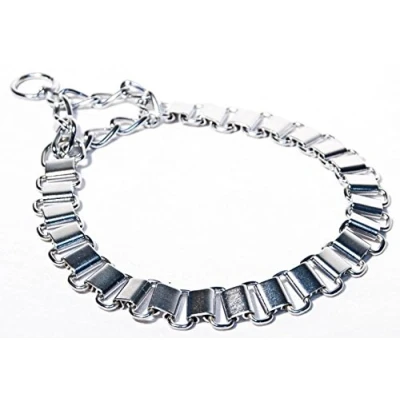 Image of Strong Chrome Semi choke Dog Collar, Durable Metal Chain Links