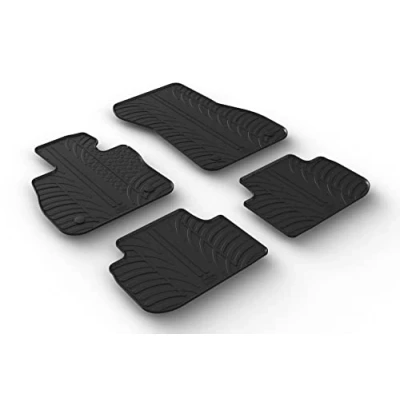 Image of Gledring Set of Rubber Mats Compatible with BMW 2 Series F44 Gran Coupe 2020 (T Profile 4 Piece + Mounting Clips), Black