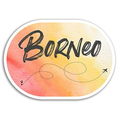 Image of 2 x 10cm Borneo Vinyl Stickers Asia Travel Sticker Laptop Luggage #18026 (10cm Wide)