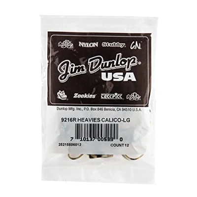 Image of Dunlop 9216 Calico Pack of 12 Thumb Picks Size: L