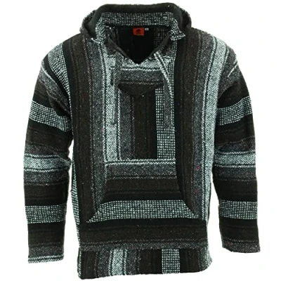 Image of LOUDelephant Recycled Mexican Baja Jerga Hoody Brown Black (XX Large)