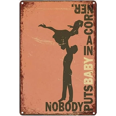 Image of Retro Decor Tin Signs Dirty Dancing Movie Wall Art Iron Painting For Home Kitchen Cafe Pub Sign Plaque 14x20cm