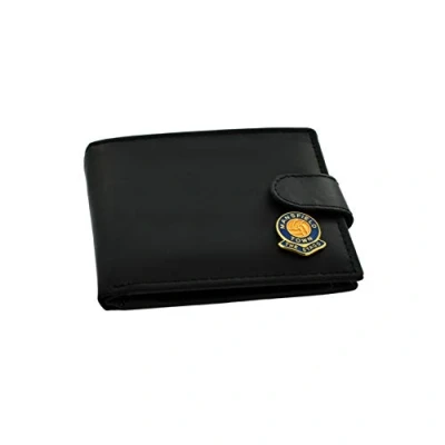 Image of GIFTSEARCH UK Mansfield Town FC &#039;The Stags&#039; Football Club Genuine Black Leather Wallet
