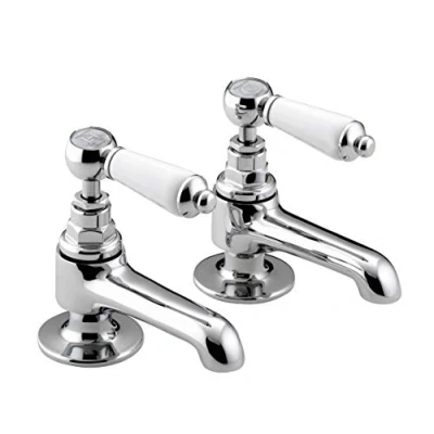Image of Bristan RS 1/2 C Renaissance Basin Taps Chrome, Silver