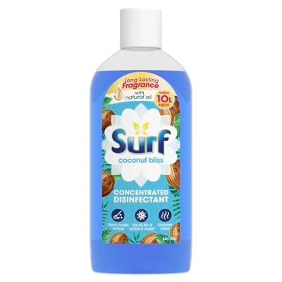 Image of Surf Coconut Bliss Concentrated Disinfectant eliminates 99.9% of germs multi purpose cleaner for sparkling clean surfaces 240 ml
