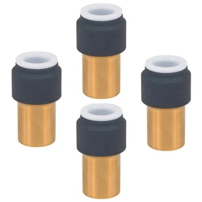 Image of SPARES2GO Radiator Valve 15mm x 10mm Anthracite Pushfit Reducing Straight Speed Fit Compression Stem Valves (Pack of 4)