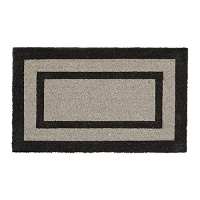 Image of Relaxdays Long Coir Doormat with Anti Slip PVC Underside for Balcony Hallway Veranda Patio Welcome Mat Size: 75 x 45 1.5 cm, Grey, cm