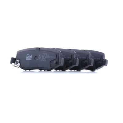 Image of 68003776AA, V2013776AA Brake pad set FEBI BILSTEIN 116305 Rear Axle with acoustic wear warning anti squeak plate JEEP: Cherokee IV, WRANGLER 3