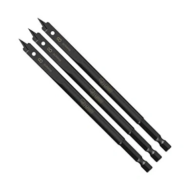 Image of 3 x SabreCut SCRIW08_3 8mm 152mm Impact Rated Flat Wood Spade Bits Compatible with Bosch Dewalt Makita Milwaukee and Many Others