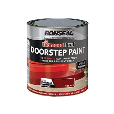 Image of Ronseal DHDSPR250 Diamond Hard Doorstep Paint Red 250ml
