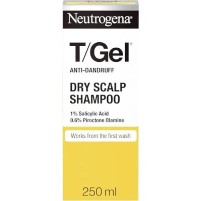 Image of Neutrogena T/Gel Anti Dandruff Shampoo for Dry Hair (1x 250ml), Daily with Salicylic Acid, Cleansing to Help Repair Damaged and Fight from First Wash