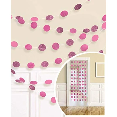 Image of Amscan 672424 103 Deco Rnd Glitter String Br Pnk