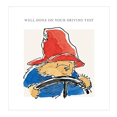 Image of Paddington Bear Well Done On Your Driving Test Greetings Card with White Envelope