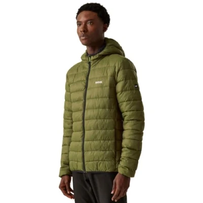 Image of Regatta Men&#039;s Water repellent Hooded Marizion Baffled Jacket Nephrite Green Black