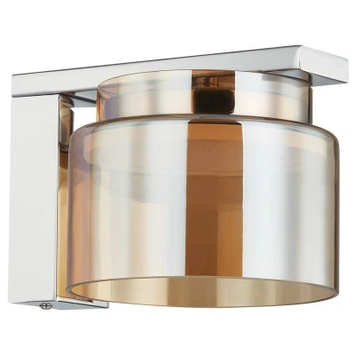 Image of Lucande Diano wall light, amber, iron, glass