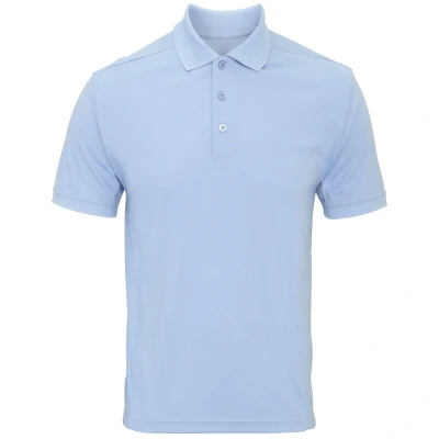 Image of Premier Mens Coolchecker Pique Short Sleeve Polo T Shirt (Light Blue) Size 3XL