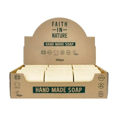 Image of Faith In Nature Natural Grapefruit Hand Soap Bar Box Set, Invigorating, Vegan &amp; Cruelty Free, No SLS or Parabens, 18 x 100g