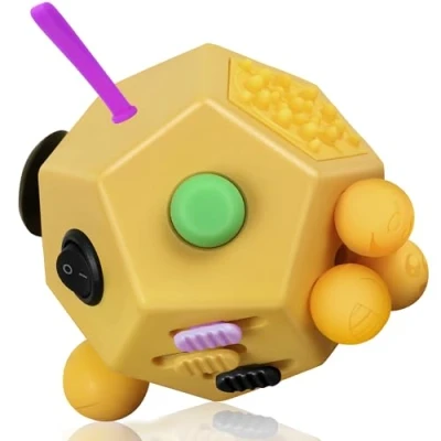 Image of VCOSTORE Fidget Cube with 12 Sides Original Figet Adult Infinity Toy Anti Stress For all Ages ADHD, ADD, ASD, ADHD