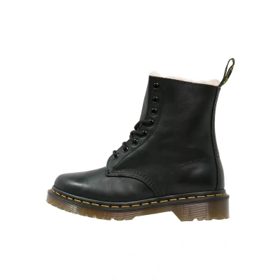 Image of Dr Martens 1460 Serena Wyoming Fur Lined Womens Boot Black Leather Size UK 5