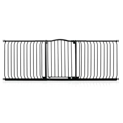 Image of Safetots Curved Top Safety Gate, 197cm 206cm, Matt Black, Pressure Fit Stair Baby Gate for Doors Hallways and Spaces, Barrier, Easy Installation