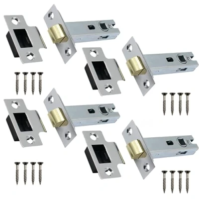 Image of Tubular Latches Mortice Door Latch Polished Chrome 2.5 Inch / 66mm Pack of 4