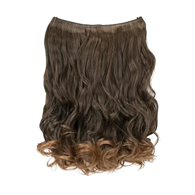 Image of CAISHA 20&quot; 1 Weft Extension With Elastic Band Hair Extensions Hairpiece Wavy Brown Mix E121