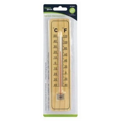 Image of Wooden Garden Thermometer 22cm By Green Blade
