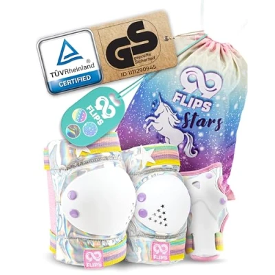 Image of 99FLIPS Knee Pads for Kids and Elbow Children Scooter Skate Size XS Magic Silver