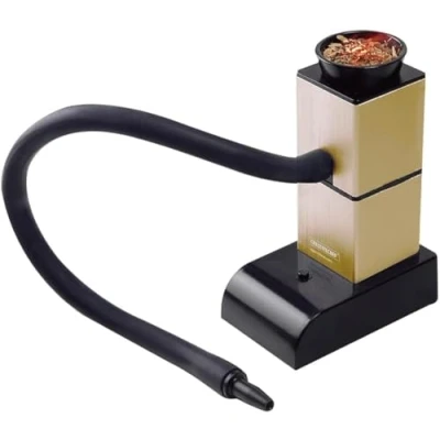 Image of CREATIVECHEF SG18 Portable Smoke Gun for Food &amp; Cocktail Smoking Kit Aluminum Alloy Smoker Infuser with Wood Chips, 6.3&quot;x2.6&quot;, Gold
